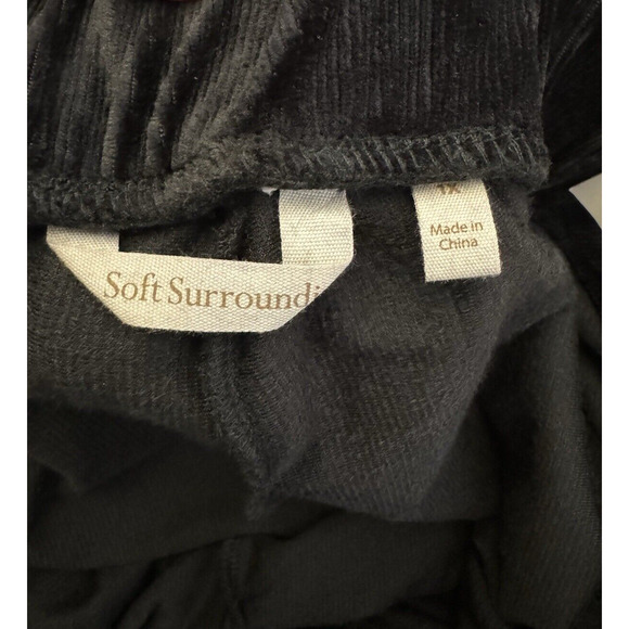 Soft Surroundings Pants Velvet Velour Wide Leg Pull on Black 1x (18w/20w) - Picture 8 of 9